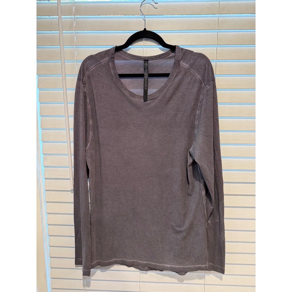 Lululemon Mens Pima Cotton SeaCell Long Sleeve Tee Shirt Purple Gray Large